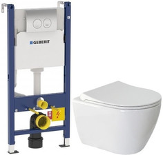 Комплект подвесной унитаз Berges Geo 082101 + система инсталляции Geberit 458.124.21.1
