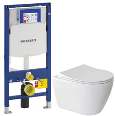 Комплект подвесной унитаз Berges Geo 082101 + система инсталляции Geberit 111.300.00.5