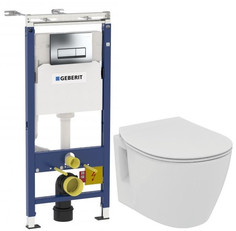 Комплект подвесной унитаз Ideal Standard Connect Space E804601 + E772401 + система инсталляции Geberit 458.125.21.1