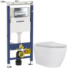 Комплект подвесной унитаз Berges Toma 082102 + система инсталляции Geberit 458.125.21.1