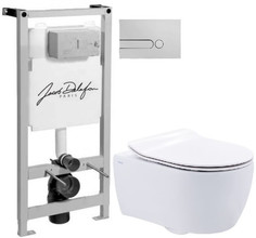 Комплект подвесной унитаз SSWW NC2038 + система инсталляции Jacob Delafon E5504-NF + E4326-CP