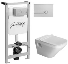 Комплект подвесной унитаз Duravit Durastyle 2536090000 + 0063790000 + система инсталляции Jacob Delafon E5504-NF + E4326-CP