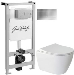 Комплект подвесной унитаз Berges Geo 082101 + система инсталляции Jacob Delafon E5504-NF + E4316-CP