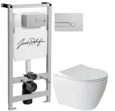 Комплект подвесной унитаз Berges Geo 082101 + система инсталляции Jacob Delafon E5504-NF + E4326-CP