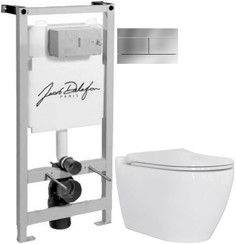 Комплект подвесной унитаз Berges Toma 082102 + система инсталляции Jacob Delafon E5504-NF + E4316-CP