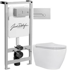 Комплект подвесной унитаз Berges Toma 082102 + система инсталляции Jacob Delafon E5504-NF + E4326-CP