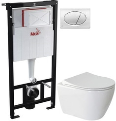 Комплект подвесной унитаз Berges Geo 082101 + система инсталляции AlcaPlast AM101/11203:1RUSSETM71