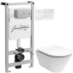 Комплект подвесной унитаз Kerama Marazzi Plaza Modern PLM.wc.02 + PLM1.seat.02WHT + система инсталляции Jacob Delafon E5504-NF + E4316-00