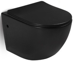 Подвесной безободковый унитаз с сиденьем микролифт SantiLine SL-5018MB