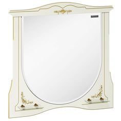 Зеркало белый матовый золотая патина 97х97 см Edelform Luise 2-656-50-S