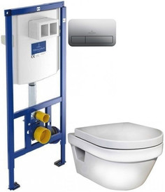 Комплект подвесной унитаз Gustavsberg Hygienic Flush 5G84HR01 + система инсталляции Villeroy & Boch 92246100 + 92249061