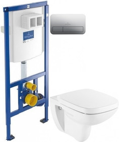 Комплект подвесной унитаз Roca Debba 346997000 + ZRU9302826 + система инсталляции Villeroy & Boch 92246100 + 92249061