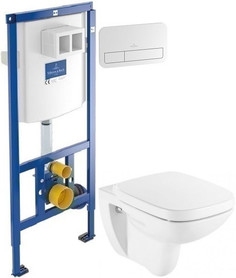 Комплект подвесной унитаз Roca Debba 346997000 + ZRU9302826 + система инсталляции Villeroy & Boch 92246100 + 92249068