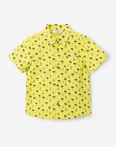 Жёлтая рубашка с тропическим принтом для мальчика Gloria Jeans