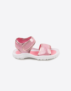 Розовые блестящие сандалии для девочки Gloria Jeans
