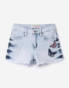 Джинсовые шорты с бабочками для девочки Gloria Jeans