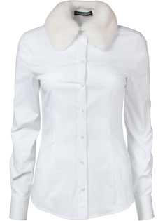 Рубашка с меховым воротником F5F90T/бел/мех Dolce & Gabbana