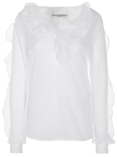 Рубашка хлопковая с воланами Ermanno Scervino