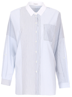 Хлопковая рубашка в полоску Brunello Cucinelli