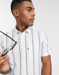Белая рубашка классического кроя с 1 карманом и короткими рукавами Levis Classic-Белый