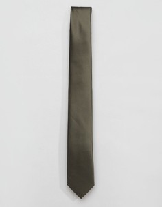 Оливковый однотонный галстук Gianni Feraud-Зеленый