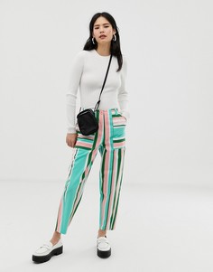 Брюки галифе в полоску в стиле 70-х ASOS DESIGN-Мульти