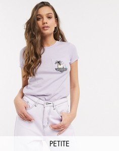 Лавандовая футболка с вышитой пальмой Brave Soul Petite-Фиолетовый