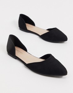 Черные туфли на плоской подошве с заостренным носком Accessorize-Черный цвет