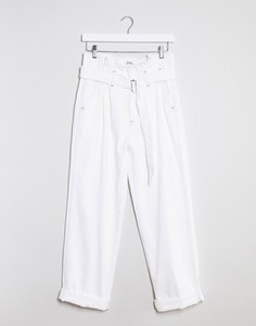 Белые джинсы с присборенной талией Polo Ralph Lauren-Белый