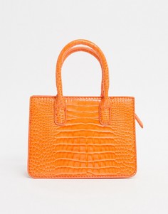 Оранжевая маленькая сумка с эффектом крокодиловой кожи Pimkie-Оранжевый