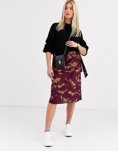 Юбка миди с цветочным принтом и поясом Vero Moda-Мульти