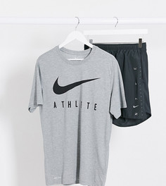 Серая футболка с надписью "Athlete" Nike Tall Training-Черный