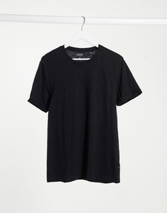 Черная меланжевая футболка из органического хлопка Burton Menswear-Черный цвет