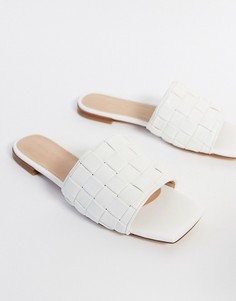 Белые сандалии с плетеным верхом NA-KD-Белый