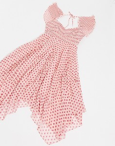 Платье мини в горошек цвета фуксии Talulah Power of Love-Розовый цвет