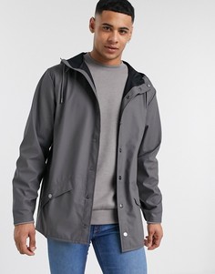 Темно-серая легкая куртка с капюшоном Rains-Серый