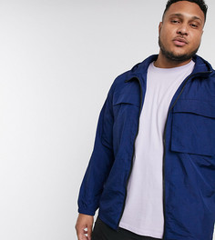 Синяя ветровка с капюшоном ASOS DESIGN Plus-Голубой