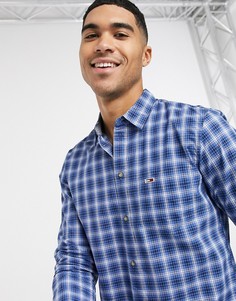 Рубашка в клетку с длинными рукавами Tommy Hilfiger Jeans-Синий