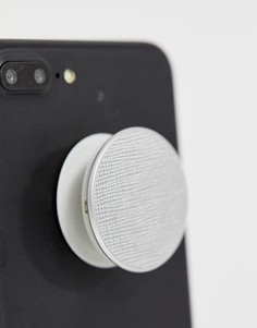 Серебристая подставка под телефон с отделкой под сафьяновую кожу Popsockets-Мульти