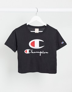 Кроп-топ с логотипом Champion-Черный