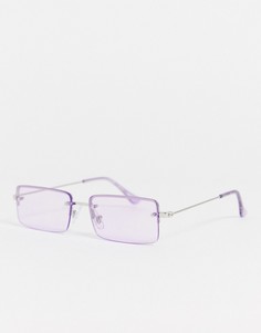 Розовые солнцезащитные очки в прямоугольной оправе Monki Loa-Розовый