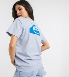 Голубая футболка с принтом на спине Quiksilver эксклюзивно для ASOS-Синий