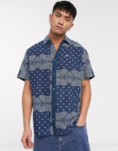 Рубашка с короткими рукавами и платочным принтом Tommy Jeans-Синий