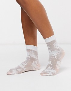 Белые носки в горошек с цветочным рисунком Gipsy-Белый