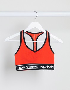 Красный спортивный бюстгальтер со средней степенью поддержки  New Balance Running Pace 2.0