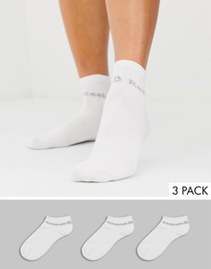 Набор из 3 пар белых носков до щиколотки Reebok Training-Белый
