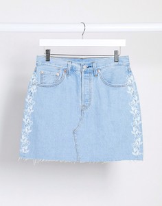 Голубая джинсовая мини-юбка Levis-Синий