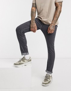 Серые узкие джинсы из органического хлопка Selected Homme-Серый