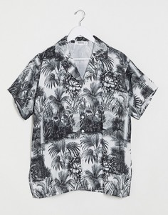 Oversized-рубашка от комплекта с принтом листьев Missguided-Мульти