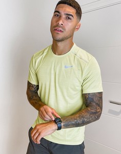 Лаймовая футболка Nike Running Miler-Зеленый цвет